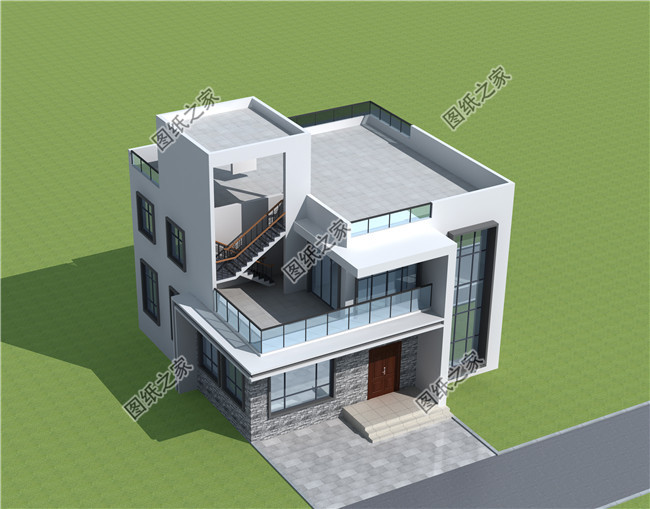 農村自建房鄉村現代二層別墅圖設計方案，造價低，施工簡單