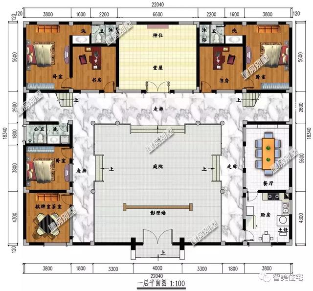 帶院子的中式仿古住宅圖，經典中的經典