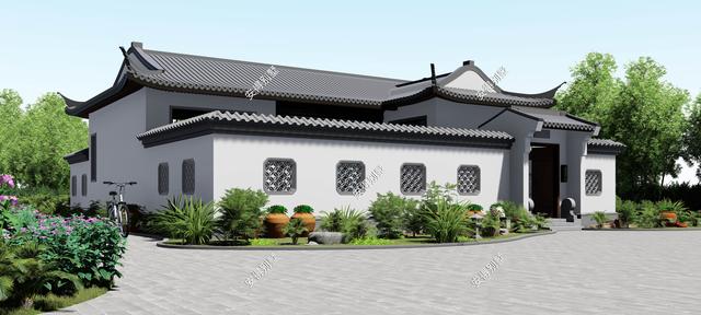 8棟真正的中式四合院別墅效果圖片，款款美如畫