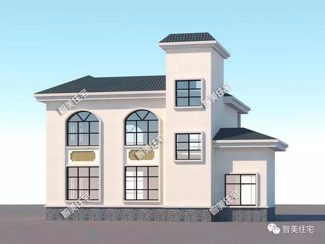 幾棟中式風(fēng)格別墅效果圖片，平頂、帶院子的都有，含方案圖