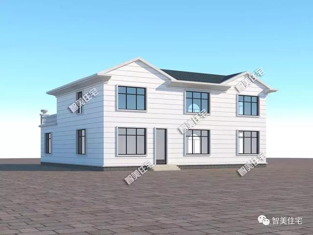 幾棟中式風(fēng)格別墅效果圖片，平頂、帶院子的都有，含方案圖