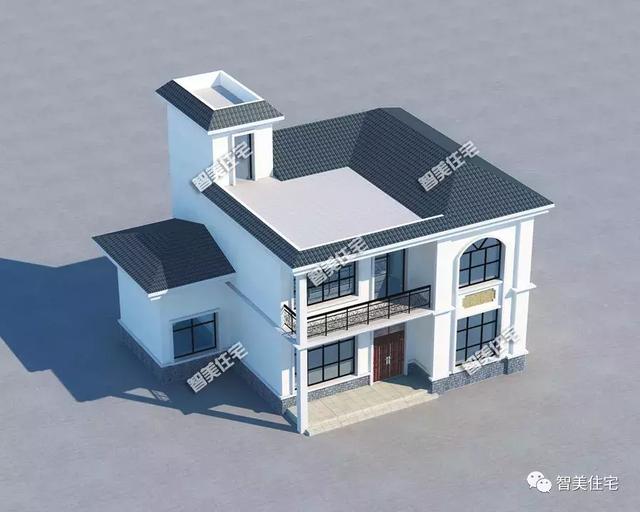 幾棟中式風(fēng)格別墅效果圖片，平頂、帶院子的都有，含方案圖