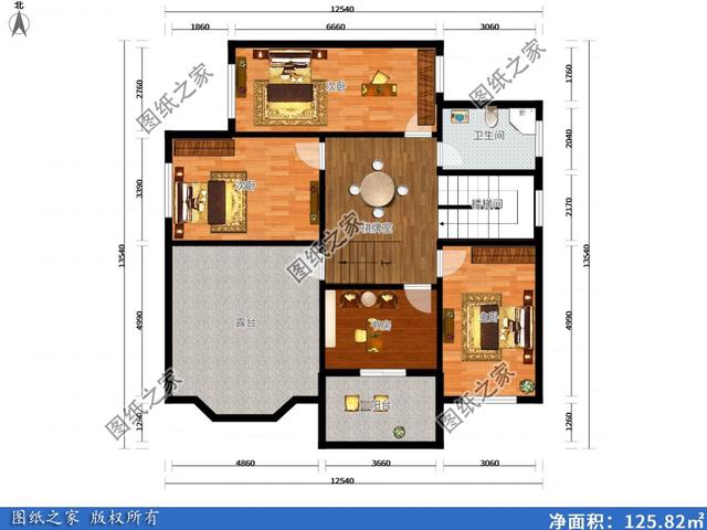 20萬建二層復式小洋樓，附彩色平面圖，農村建房真超值