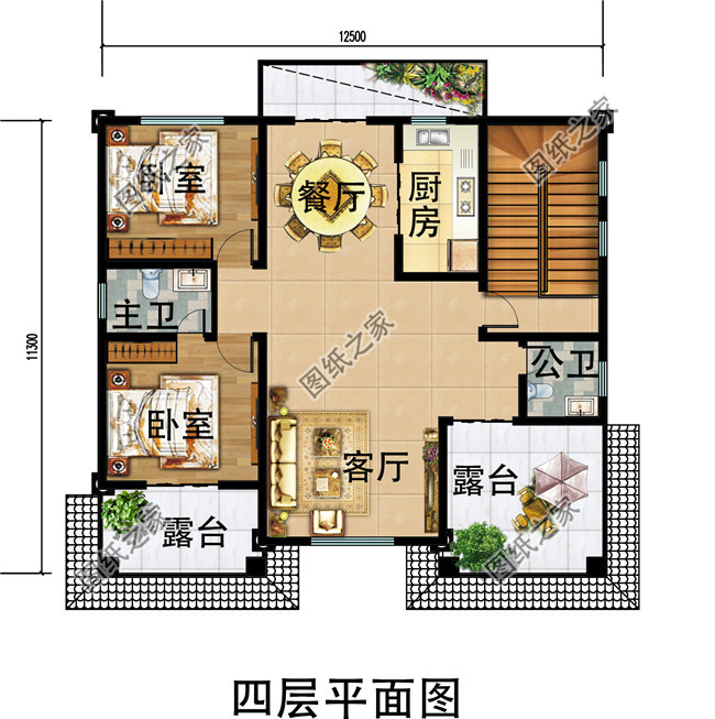 四層簡單新農村房屋設計圖紙,造價低,適合農村自建