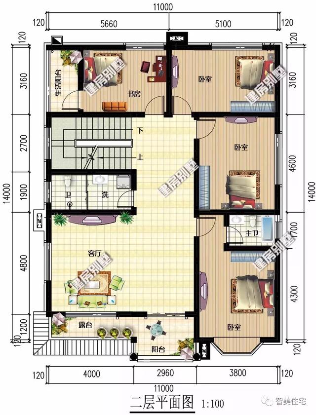 開間11米的自建房戶型，第一棟帶車庫，第二棟更實用