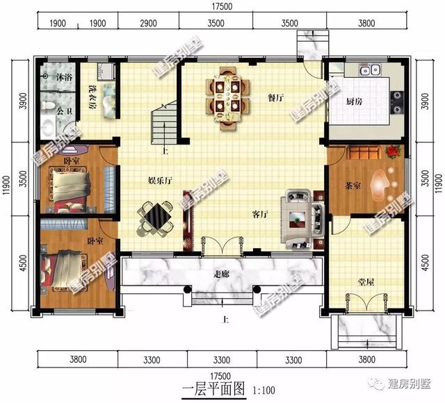 有單獨的堂屋農村兩層別墅設計，湖南人都喜歡的戶型