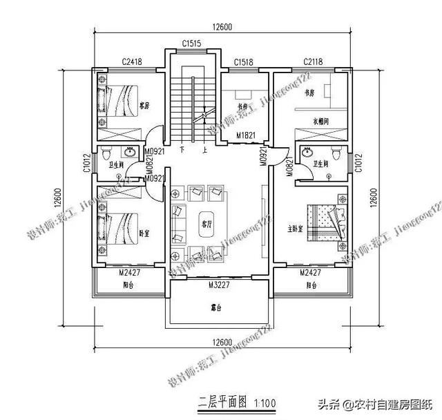 面寬12.6×進深13.5m實用型兩層歐式別墅，造價僅需35萬