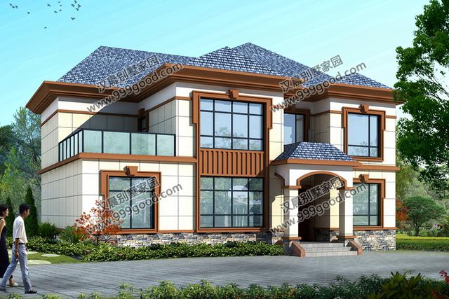 古樸風格和現代元素共同成就這棟二層小別墅，14X10.5米