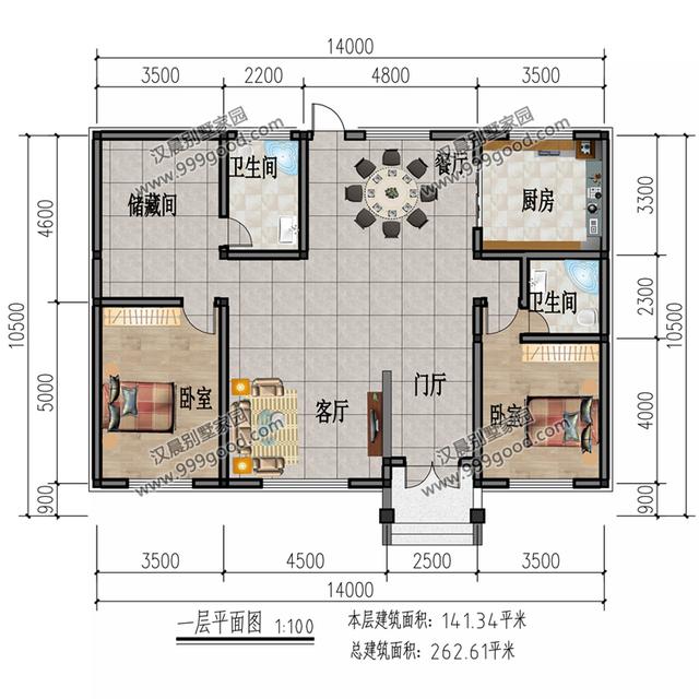 古樸風格和現代元素共同成就這棟二層小別墅，14X10.5米