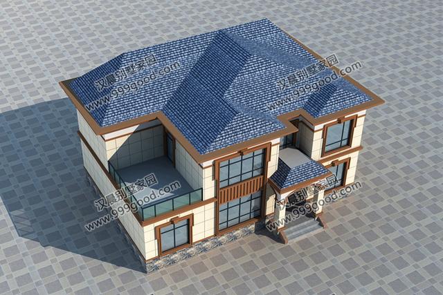 古樸風格和現代元素共同成就這棟二層小別墅，14X10.5米