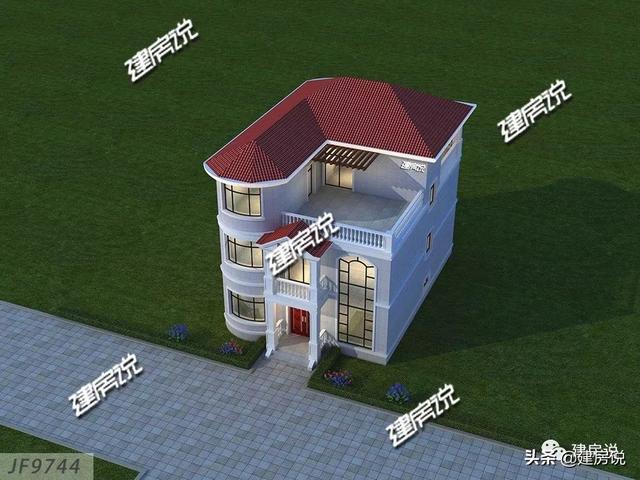 占地116平的歐式三層小洋房戶型圖，最低35萬拿下