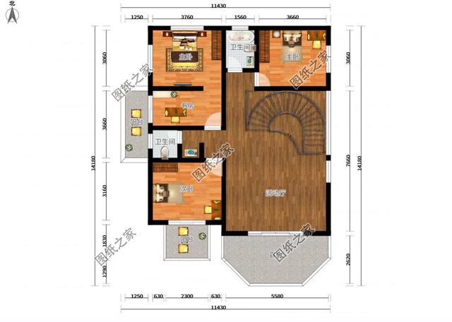 圖紙之家建房案例：歐式三層旋轉(zhuǎn)樓梯別墅，這套圖紙經(jīng)典到哪里都能看到