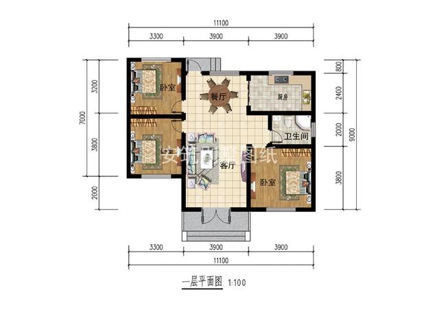 占地104.13平方米的農村一層別墅圖，好看實用