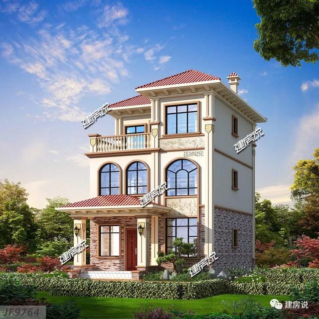 90平三層自建樓房圖，宅基地小也不怕