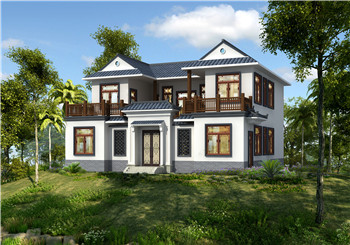 小戶型二層四合院別墅設(shè)計圖，含外觀效果圖，小宅基地選擇