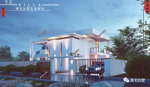 超現代二層平屋頂別墅圖片及戶型圖，超前的人才敢建