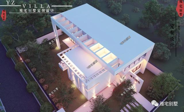 超現代二層平屋頂別墅圖片及戶型圖，超前的人才敢建