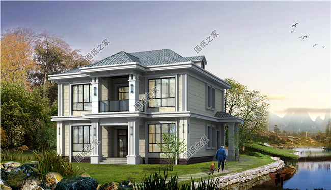 140平方米清新別致新農村兩層房屋設計圖紙大全12x13米