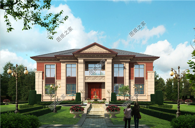 高端歐式二層別墅設計圖紙，歐式別墅設計效果圖