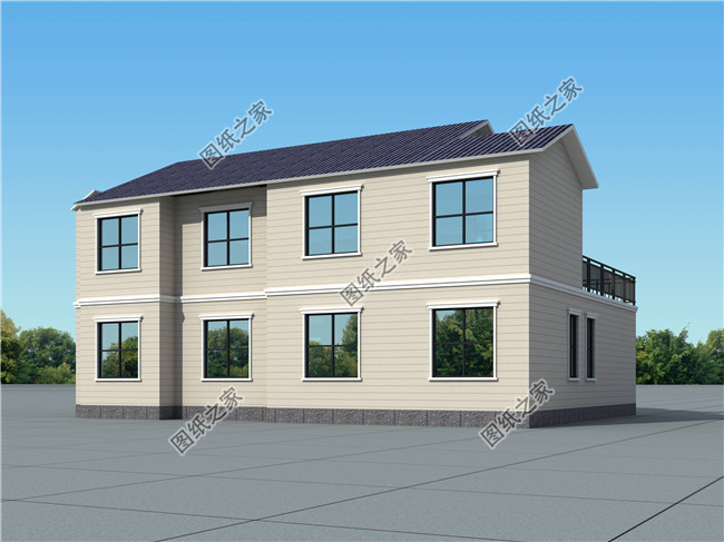 高端洋氣二層小別墅設計圖，帶車庫設計