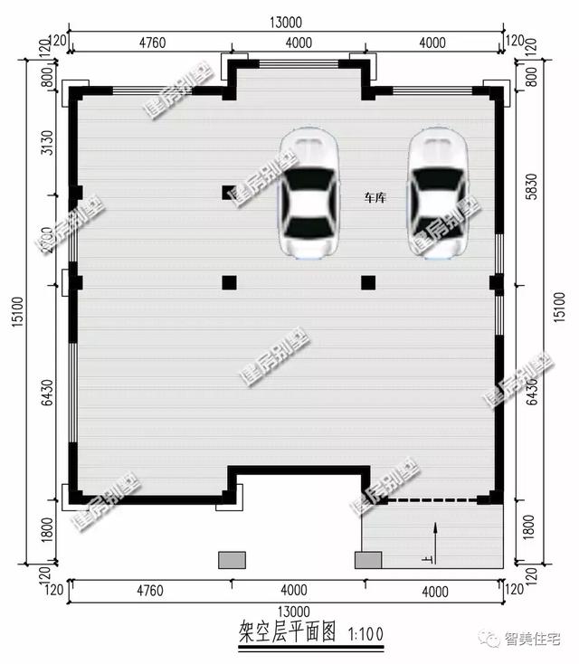 2套帶架空層設計的四層別墅自建樓房設計圖，村里蓋上羨慕死鄰居
