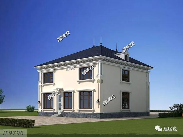 巴洛克風別墅戶型設計圖，復式樓搭配旋轉樓梯