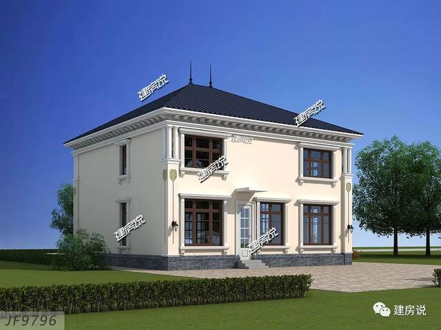 巴洛克風別墅戶型設計圖，復式樓搭配旋轉樓梯