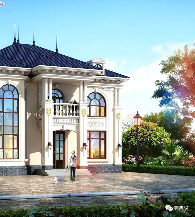 巴洛克風別墅戶型設計圖，復式樓搭配旋轉樓梯