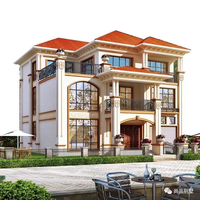 挑空客廳歐式高端三層樓房設計戶型，建好想不漂亮都難了，8室3廳