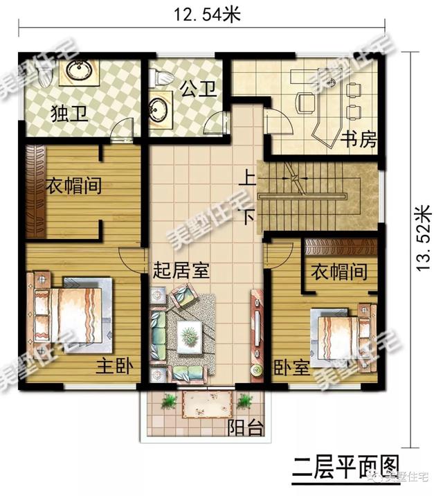 12X13米農村三層自建房設計戶型，實用的方案設計
