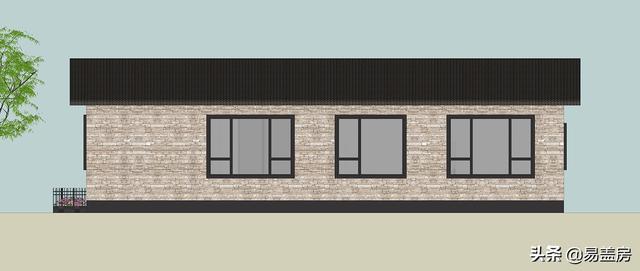 現代一層平房房子設計方案，四間好戶型