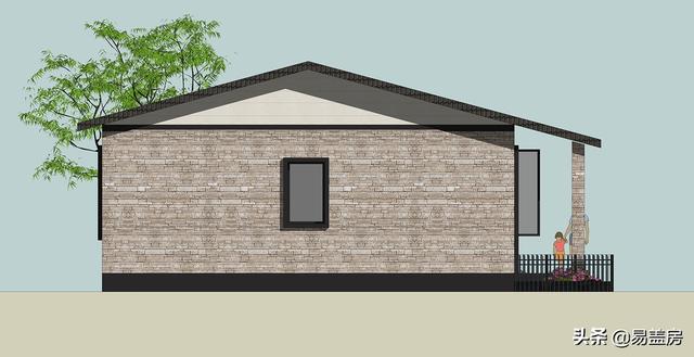 現代一層平房房子設計方案，四間好戶型