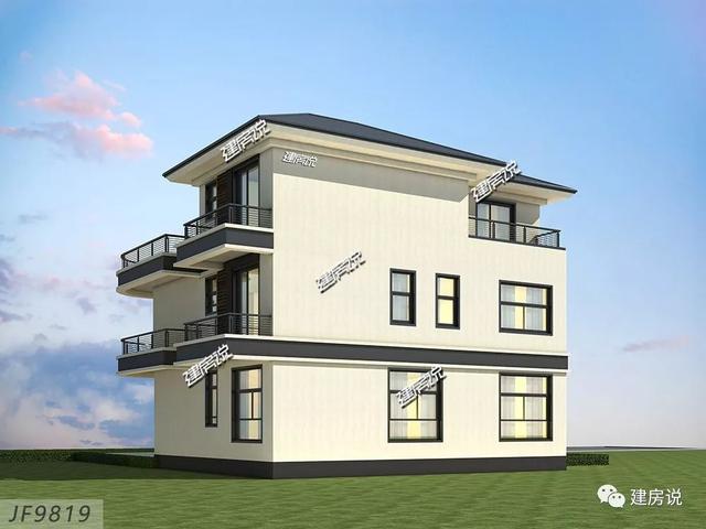 占地120平、32萬就能建好的現(xiàn)代風(fēng)別墅三層戶型圖