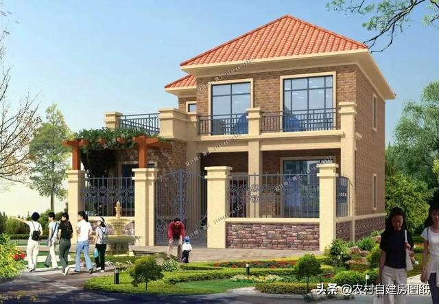 7款帶院子的二層別墅方案，庭院花池涼亭一個(gè)都不能少