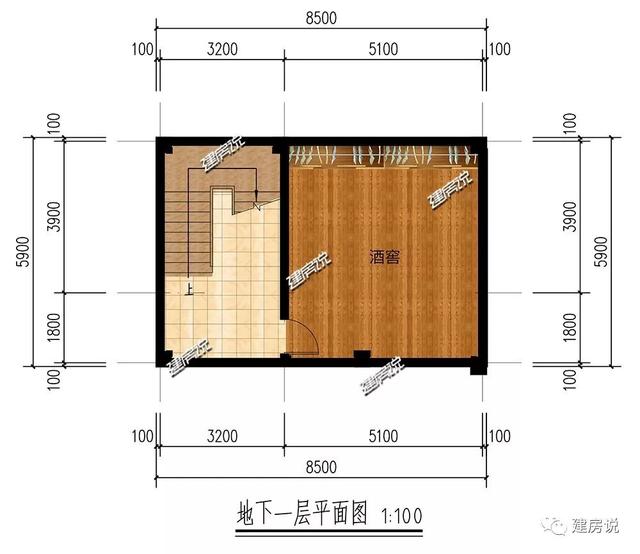 面寬12米的復式樓設計圖，挑空大客廳