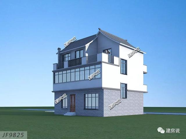面寬11米中國(guó)風(fēng)徽派自建房別墅方案，適合鄉(xiāng)村建