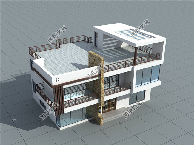 150平方米自建二層建筑施工設計圖帶外觀圖,15x10米