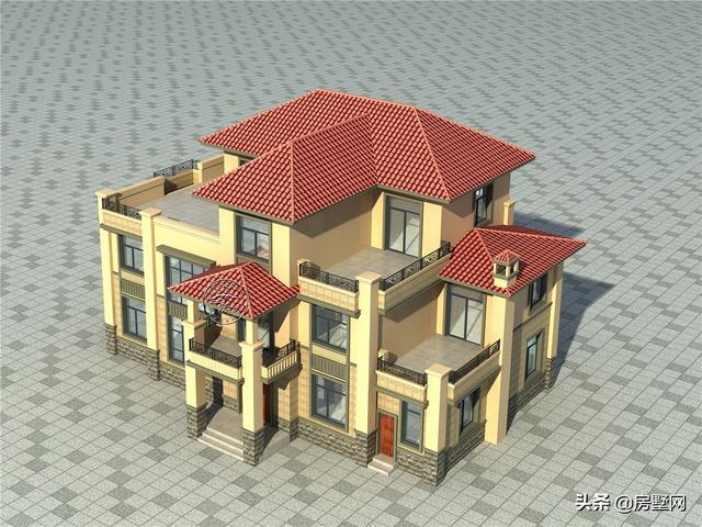 層次感超好的三層歐式別墅設計戶，多種戶型可選擇