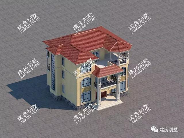 帶大堂屋和涼亭設計的農村自建房圖，豪宅標準設計