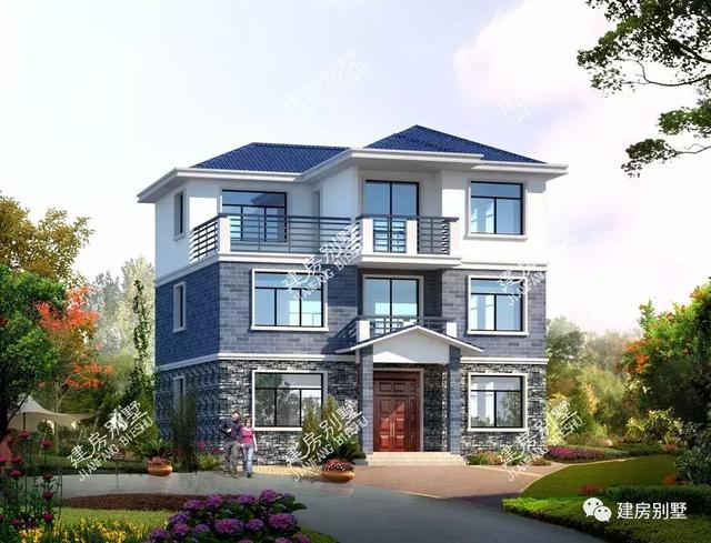 面寬11米的三層農村自建樓圖，都是帶挑空客廳的戶型