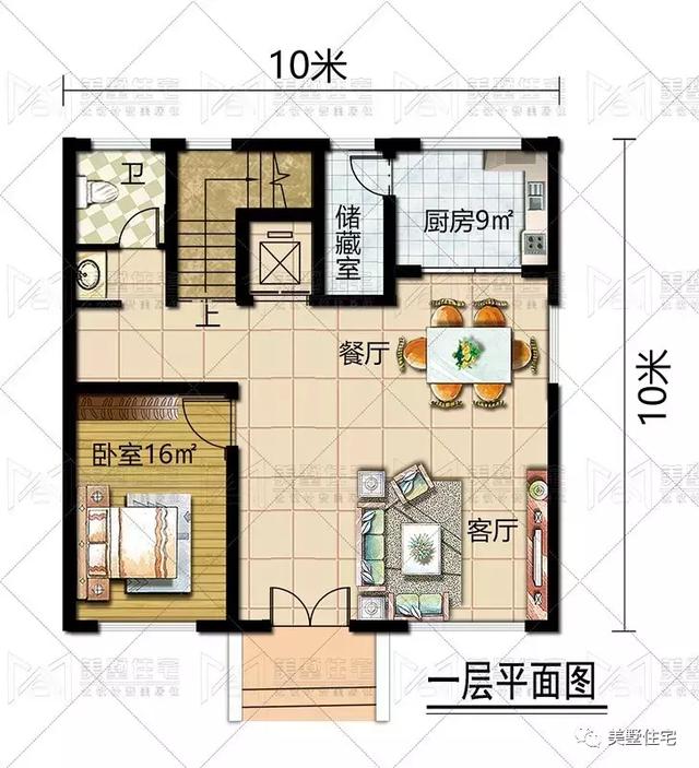 占地100平鄉村小樓圖，陽光房+大露臺，質樸簡單