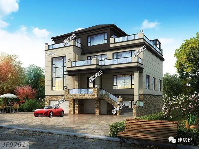 面寬12米占地130平的新中式自建房戶型圖，四層大套房不錯