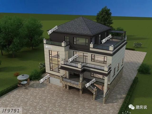 面寬12米占地130平的新中式自建房戶型圖，四層大套房不錯