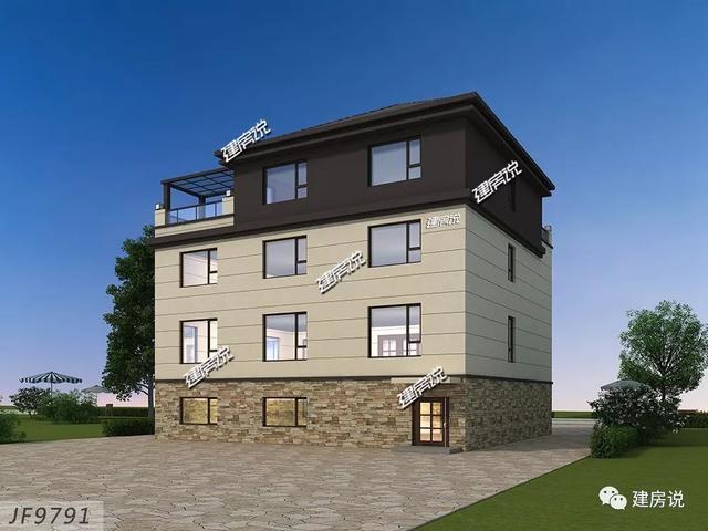 面寬12米占地130平的新中式自建房戶型圖，四層大套房不錯