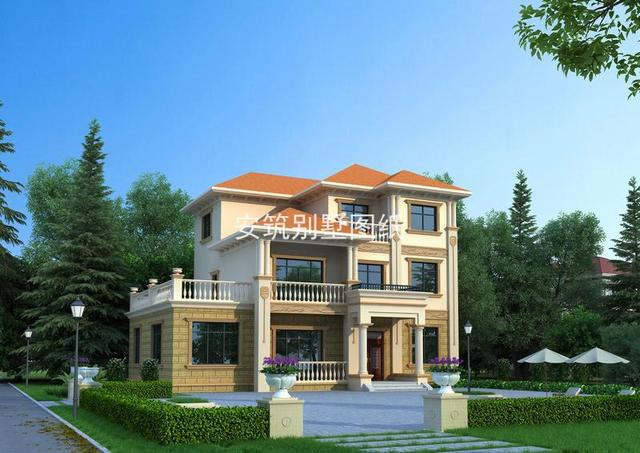 開間16.2米，進深11.7米二層小樓房設計，35萬能建好主體