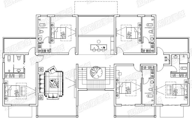 湖南婁底三層雙拼別墅效果圖及平面，外觀大氣