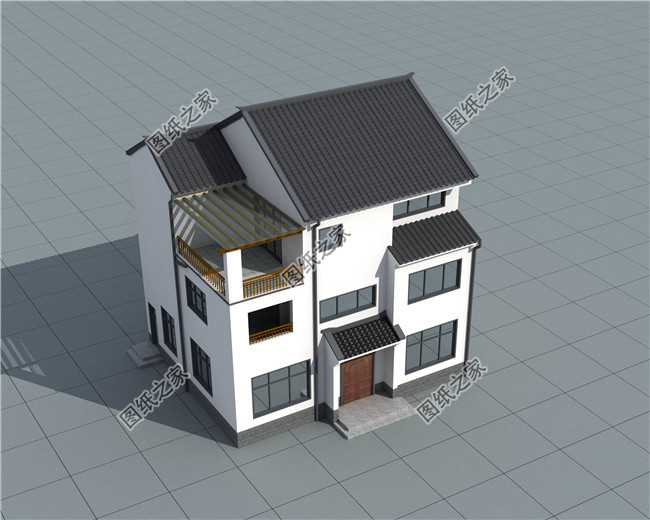 南方新農(nóng)村三層樓房設(shè)計(jì)圖紙,帶房屋效果圖