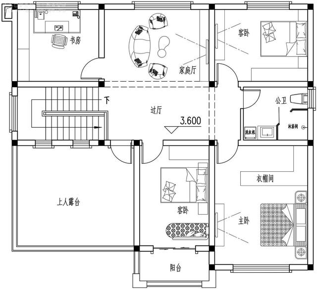 河南南陽二層新中式別墅設計圖，戶型實用