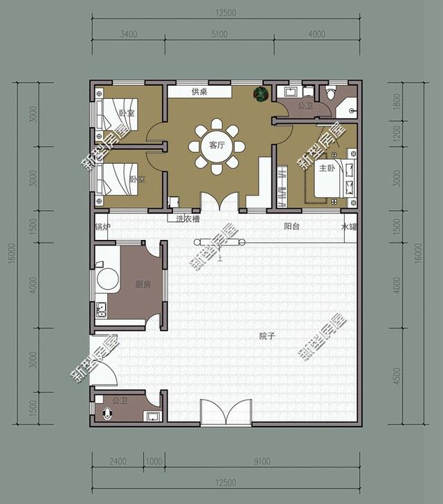 9套農村老百姓自建房子的戶型圖，一層、二層都有