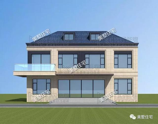 占地147平的簡歐4間二層別墅戶型方案，樓梯有特色